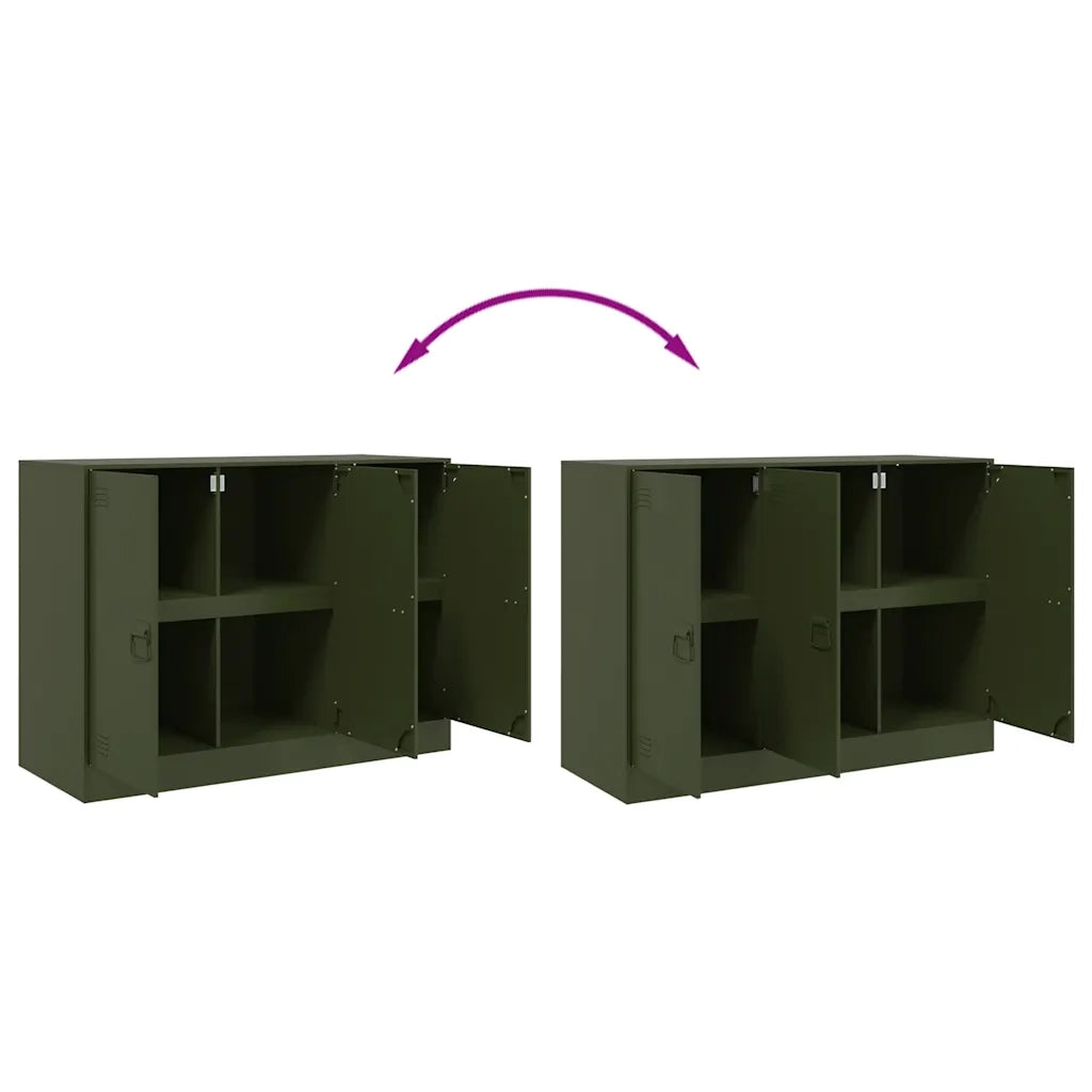 Credenza Verde Oliva 99x39x73 cm in Acciaio 841725