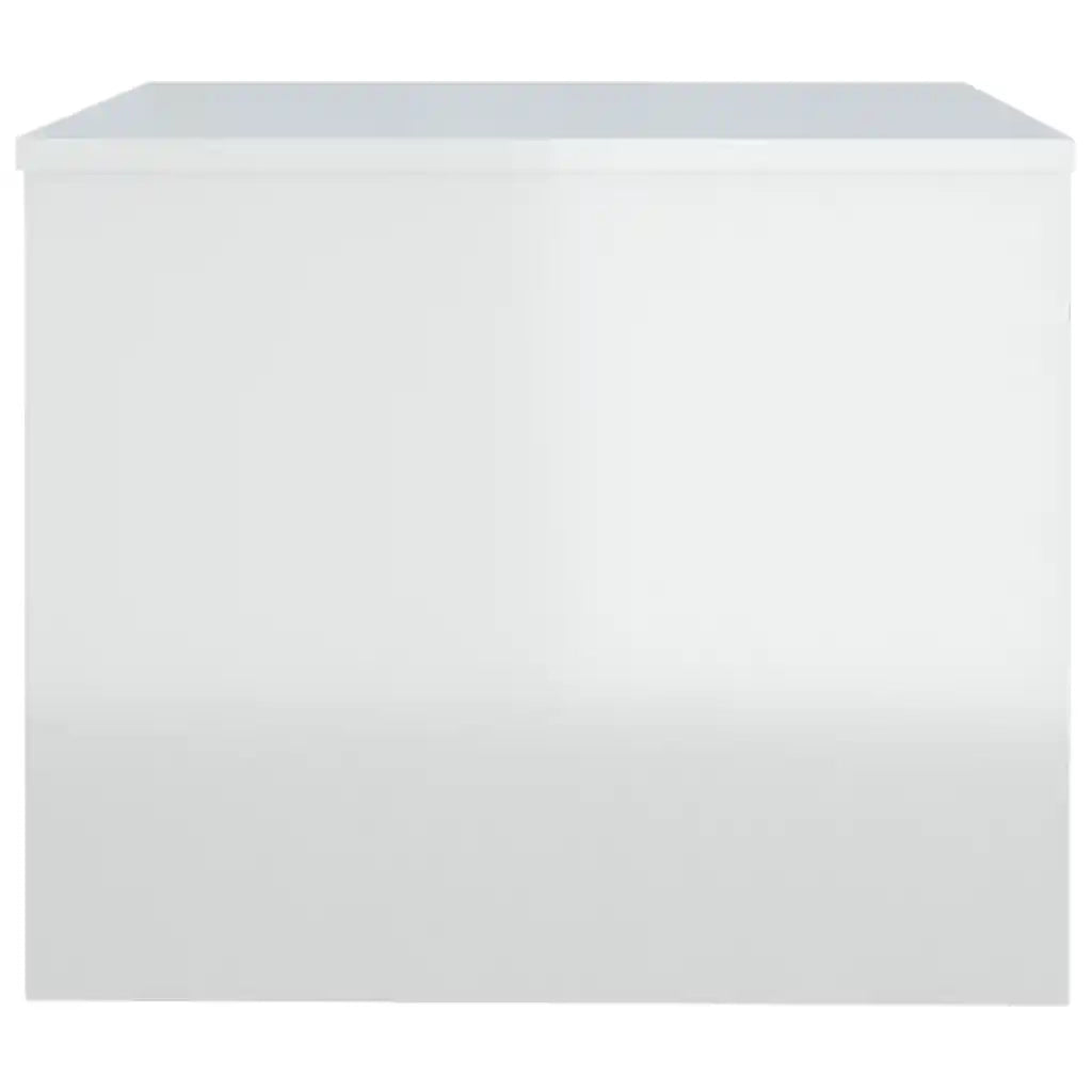 Tavolino da Salotto Bianco Lucido 80x50x40 cm Legno Multistrato