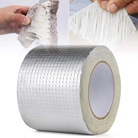Nastro di alluminio con gomma butilico impermeabile per superfici di perdita d'acqua, fessure, zoccoli di finestra, crepe e rotture di tubi - 1,5mm x 10cm x 5cm