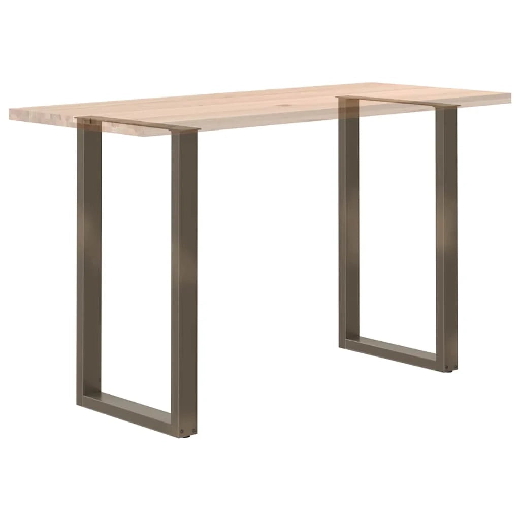 Set di 2 gambe per tavolo da bar a forma di U 60 x 100 cm stabili e moderne in acciaio naturale 02_0057479