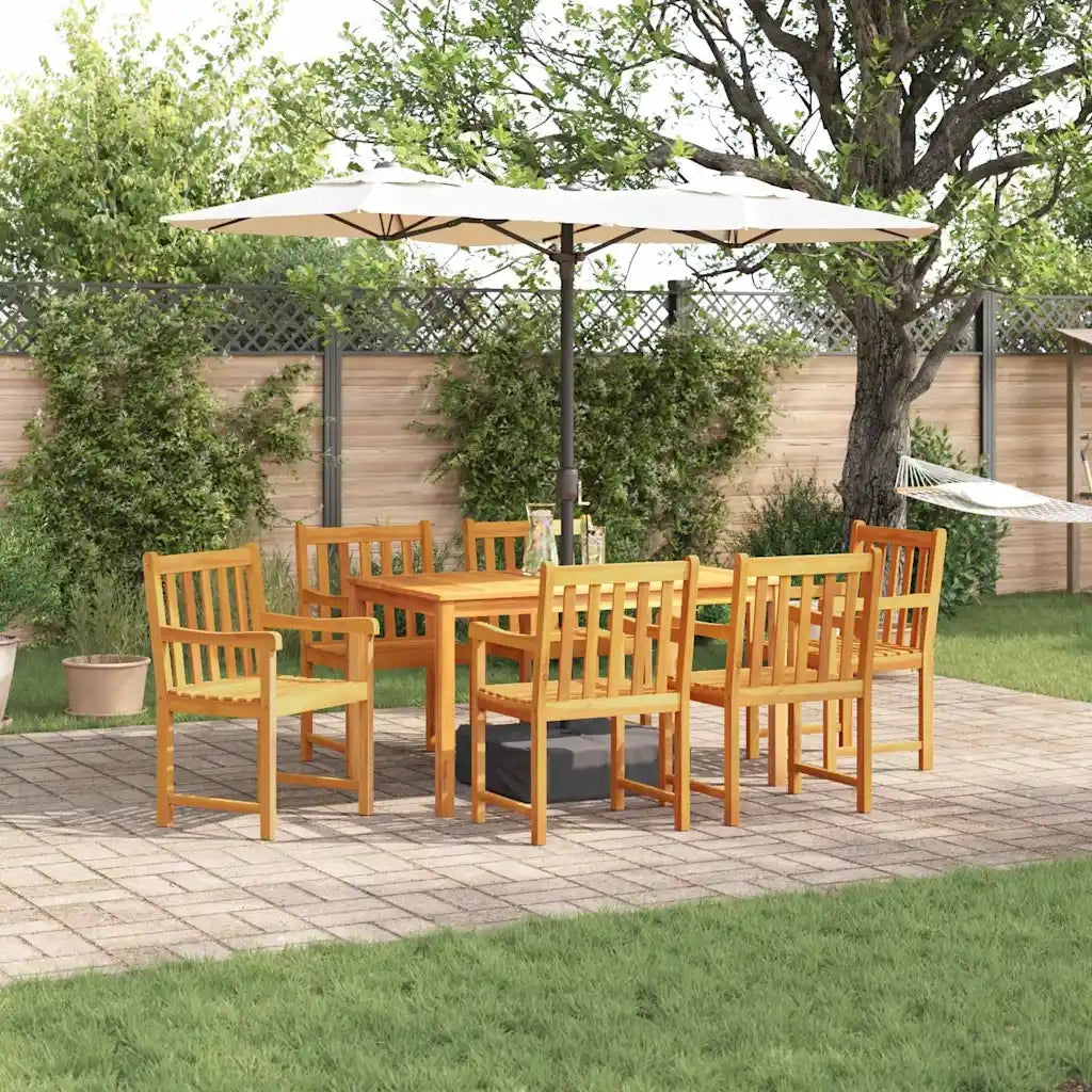 Set da Pranzo per Giardino 7 pcs Marrone