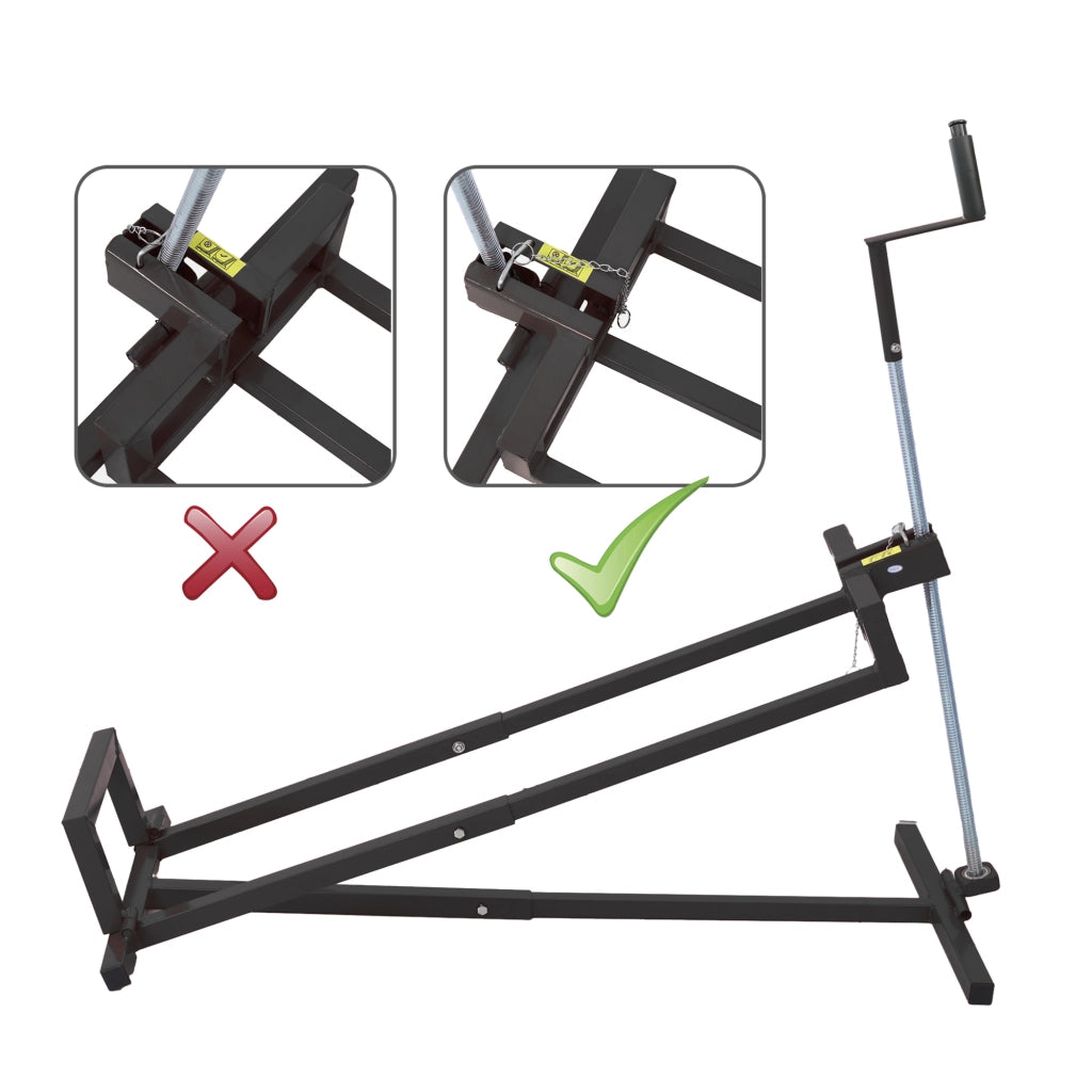 Carrello pieghevole telescopico per manutenzione rasaerba in acciaio con blocco 400 kg manico manuale ed elettrico nero