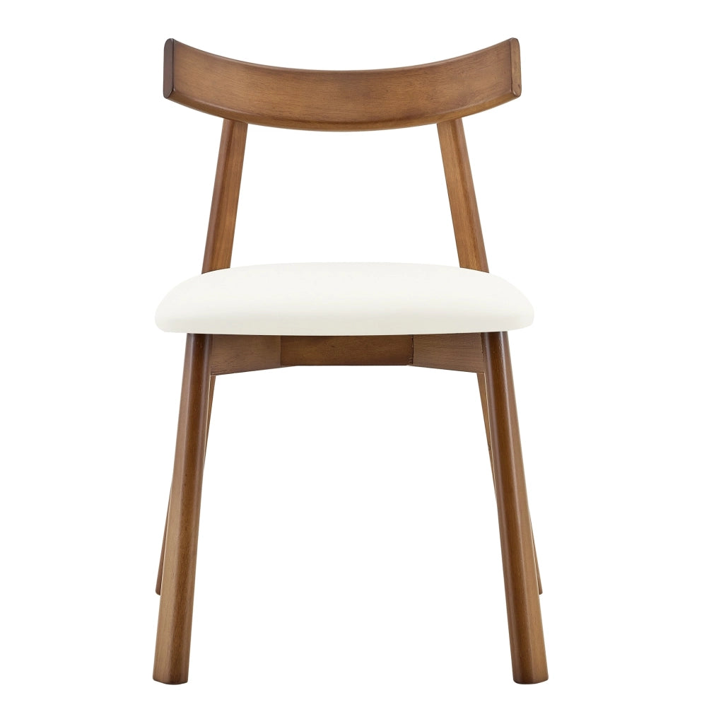 Set di 2 sedie da pranzo con schienale ergonomico; seduta imbottita in legno bianco