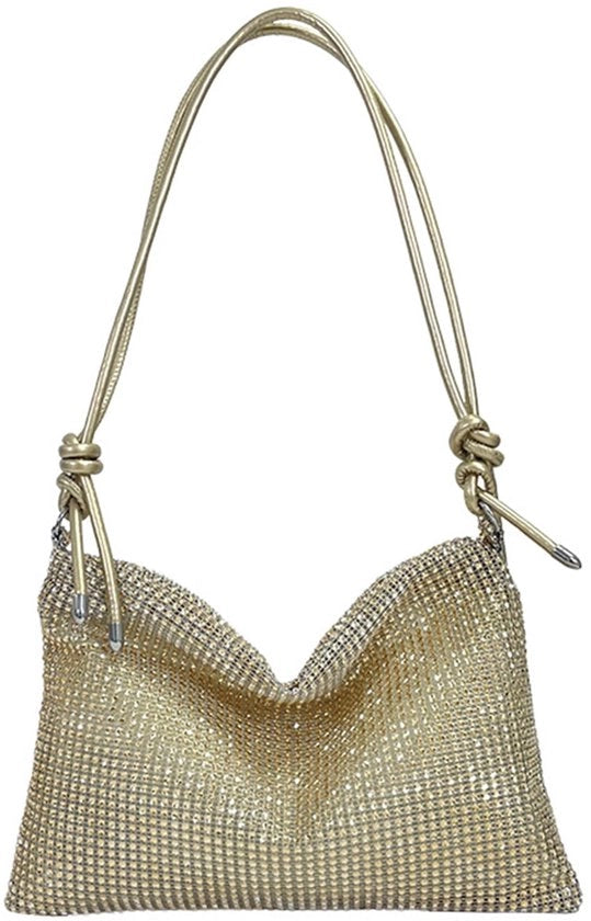 Borsa da sera per donna con glitter, con cinturino regolabile e spallina, borsa da sera per donna piccola per evento da sera, matrimonio, festa, ricevimento (oro)