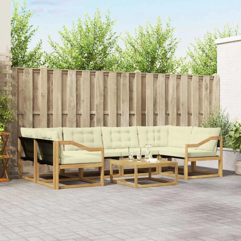Set di divani da esterno 7 pcs Bianco e Crema 79 x 79 x 37 cm 3388476