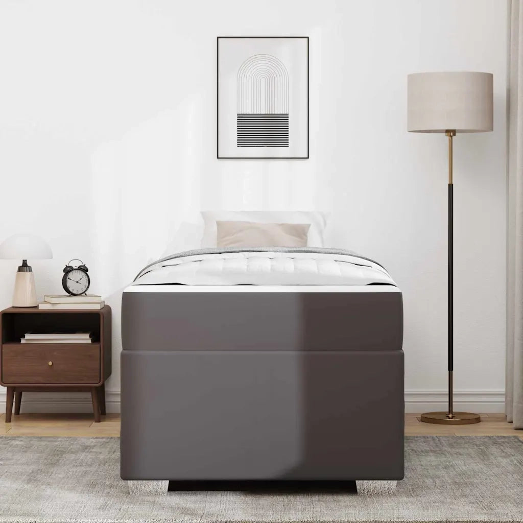 vidaXL Struttura del letto Grigio 100 x 200 cm Pelle sintetica
