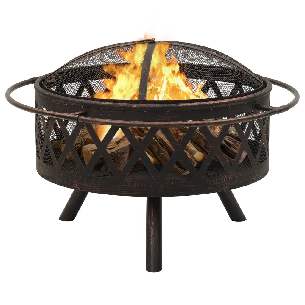 Braciere Rustico con Attizzatoio 76 cm XXL in Acciaio CFW2312862