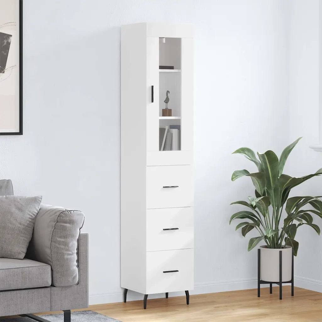 Credenza Bianca 34,5x34x180 cm in Legno Multistrato 3199249