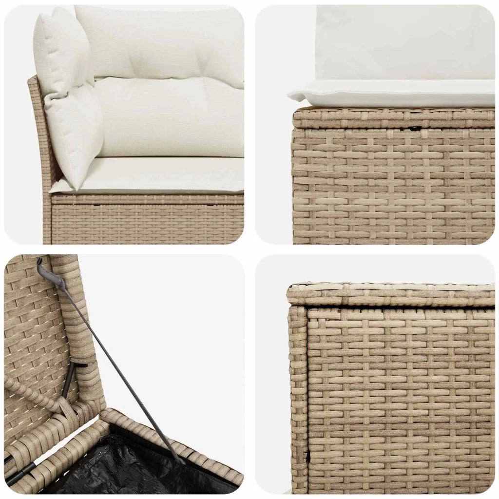 Set di divani 7 pz Beige e Bianco Crema 3448768