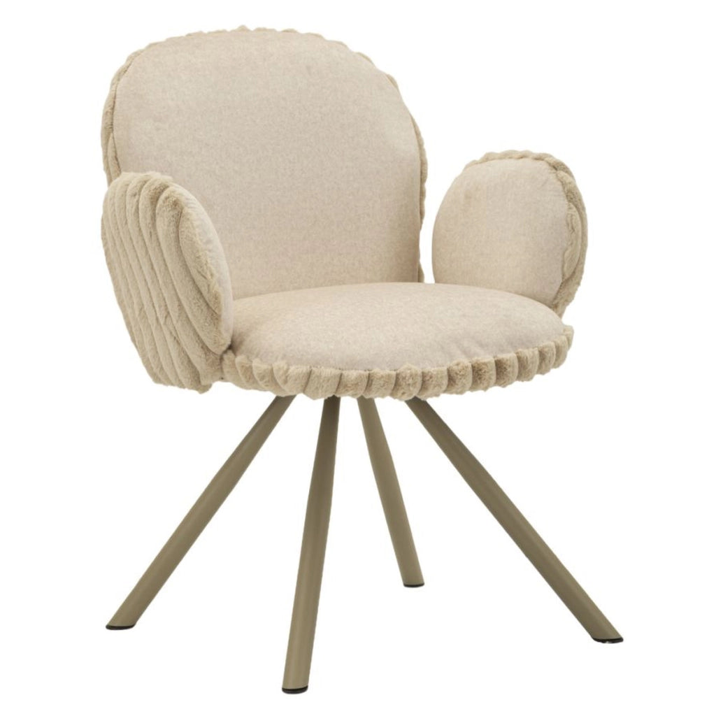 Set di 2 Sedie VKH887, Beige, Poliestere, 64x68x83 cm