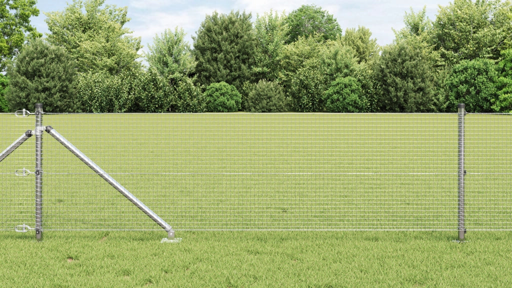 Set di Poste per Recinzione Set di 2 Acciaio Zincato 25 x 0.5 m