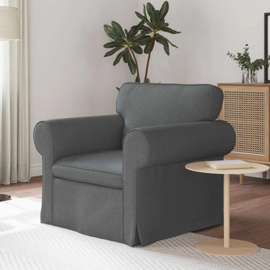 Divano | Divano da soggiorno | Sofa Grigio scuro 95 x 82 x 80 cm Tessuto