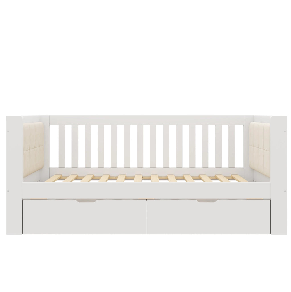 Letto singolo con cassetti 90x190 cm in legno bianco HAVRYA