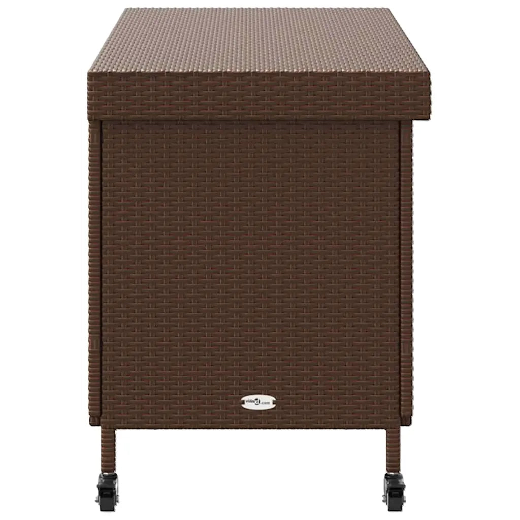 Contenitore da Giardino con Ruote Marrone Polyrattan CFW3711719