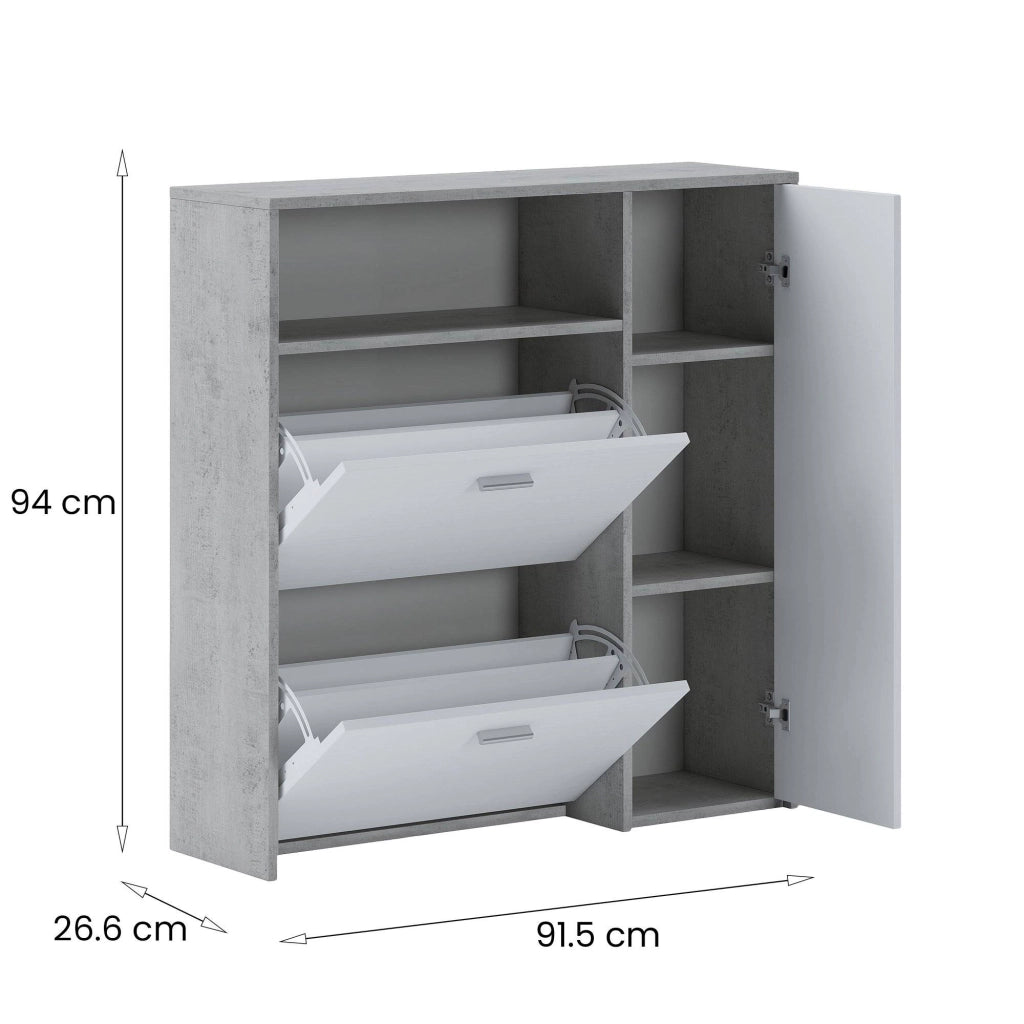 Scultore, Mobile da Ingresso 04-mag Paia, 91.5x26.6x94h cm Grigio Cemento