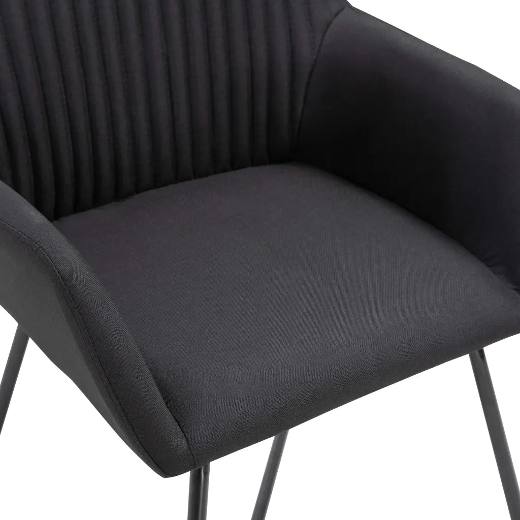 Sedie da Pranzo 6 pz Nere in Tessuto 277107