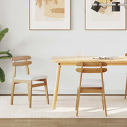 Sedia da pranzo 2 pcs Naturale e chiaro Legno di gomma solido