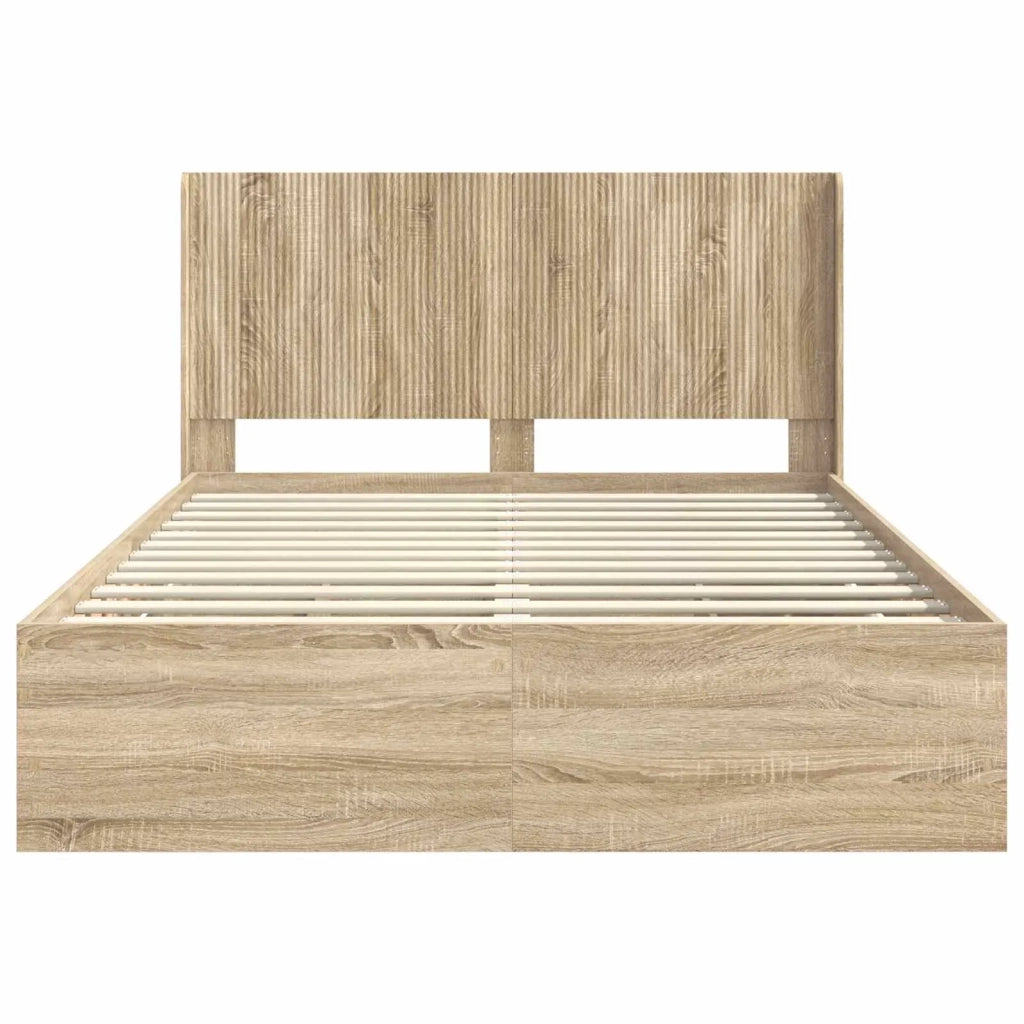 Struttura del letto con stoccaggio e testata Rovere Sonoma 3413943