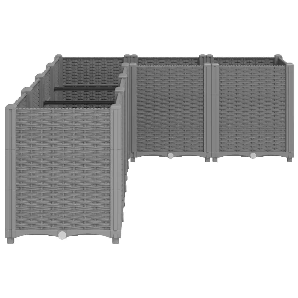 Fioriera da Giardino Grigio Chiaro 160x120x53 cm in PP