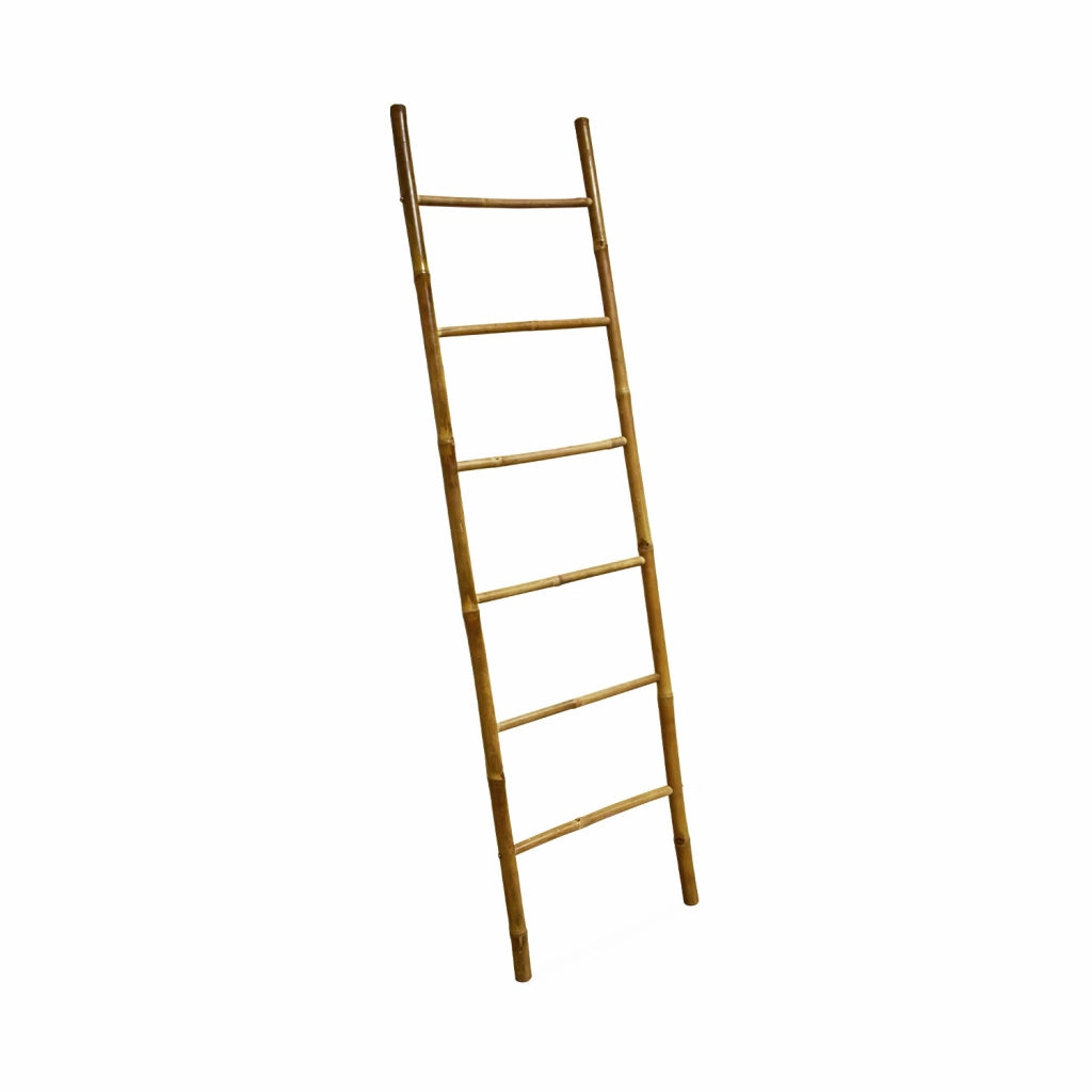 Scala decorativa in bambù con 6 montanti, marrone naturale