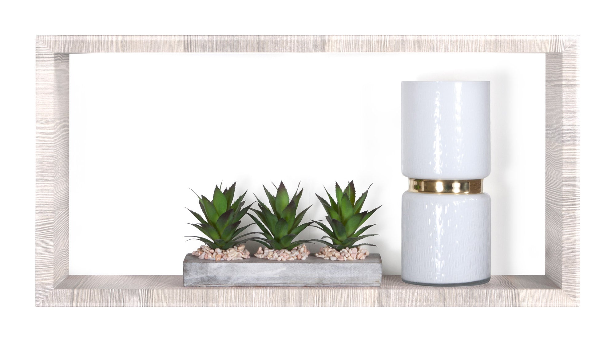 Mensola Cubo da Parete 70x35x15,5 cm in Fibra di Legno Artù Rovere Grigio