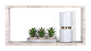 Mensola Cubo da Parete 70x35x15,5 cm in Fibra di Legno Artù Rovere Grigio