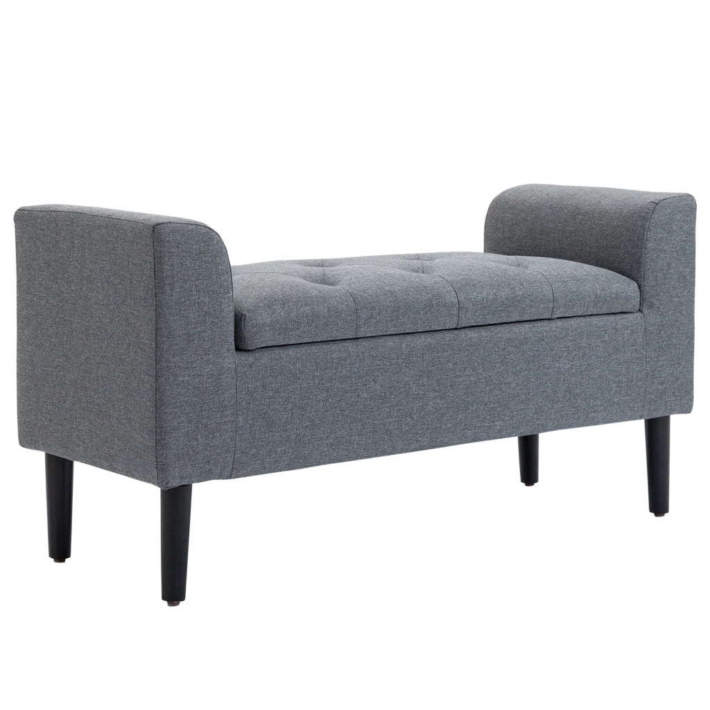 Sedia imbottita con contenitore ¨C zephmum ¨C 116x44x58 cm, Grigio chiaro