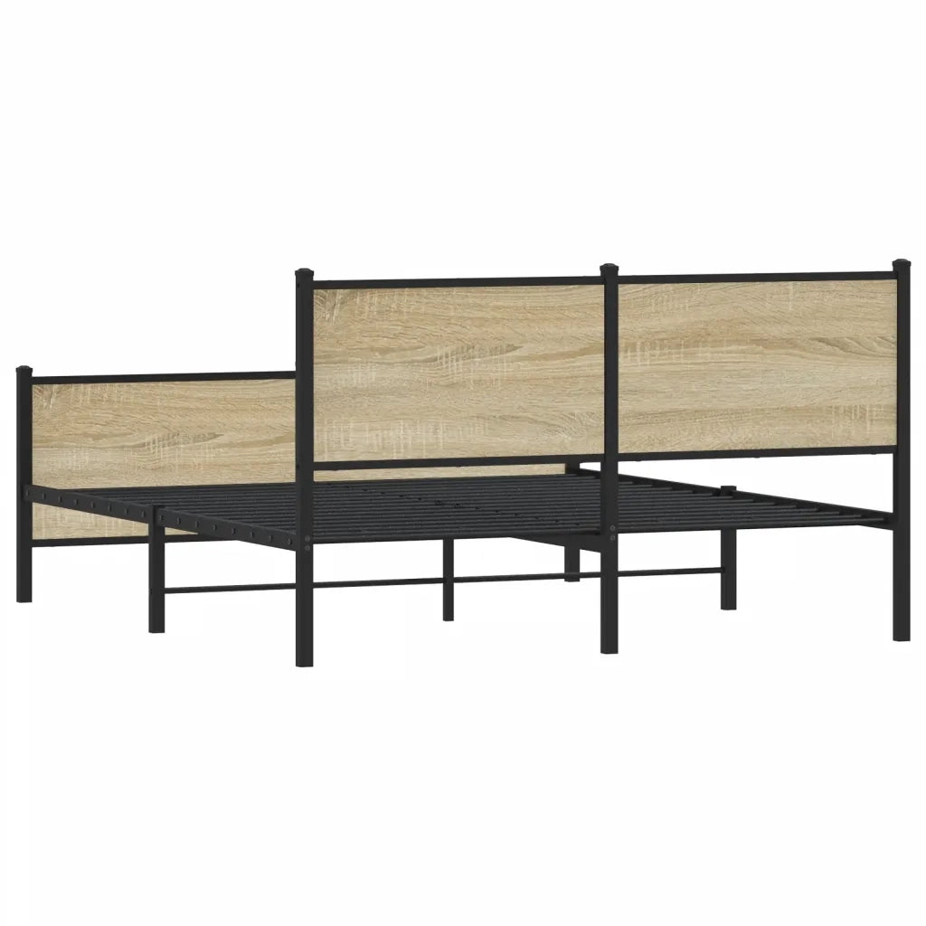 Giroletto senza Materasso in Metallo-Struttura Letto Rovere Sonoma 160x200 cm 442824