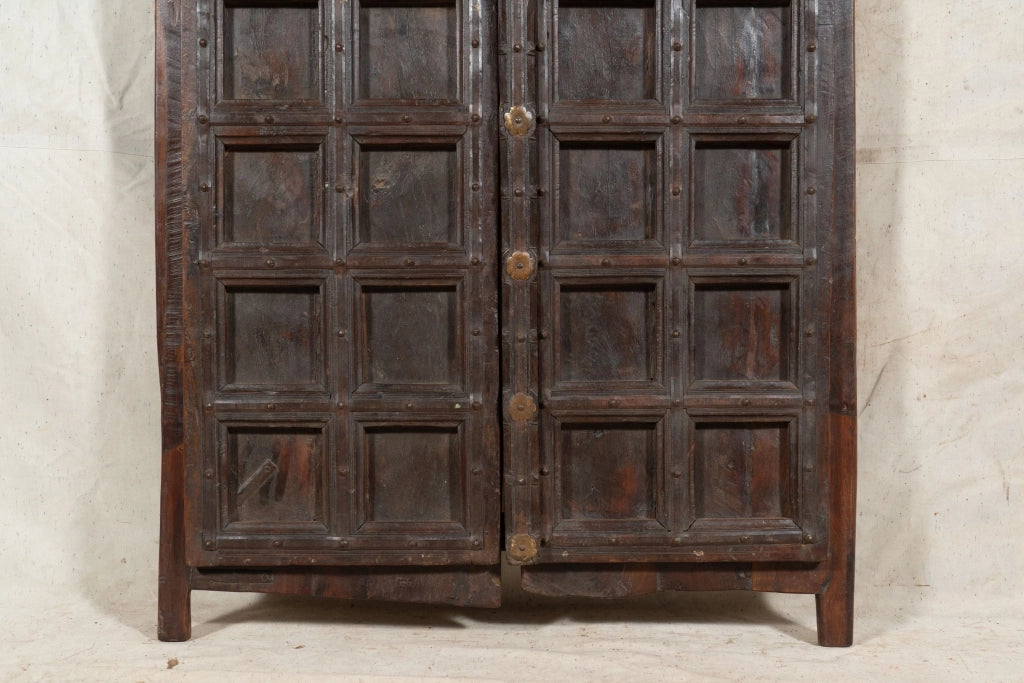 Biscottini Porta portone in legno massello e ferro da interno o da esterno vecchia e antica medievale scorrevole