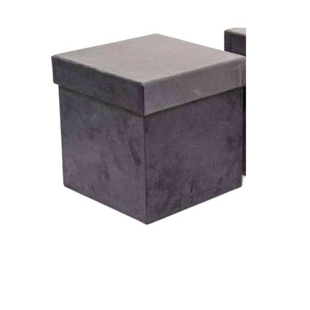 SCATOLA VELLUTO GRIGIO PICCOLA