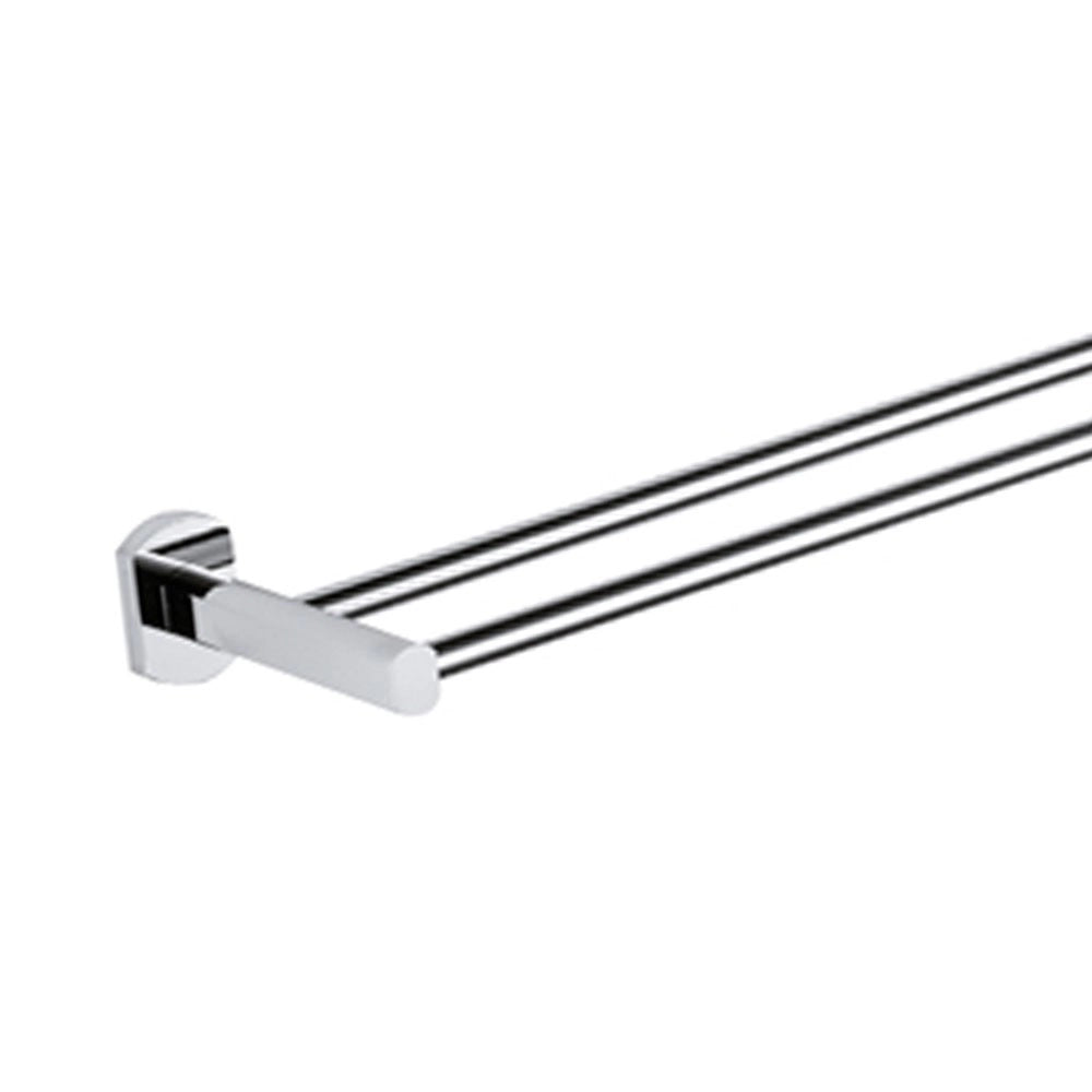 Portasalviette da muro doppio 60 cm con supporti cromati - serie forma