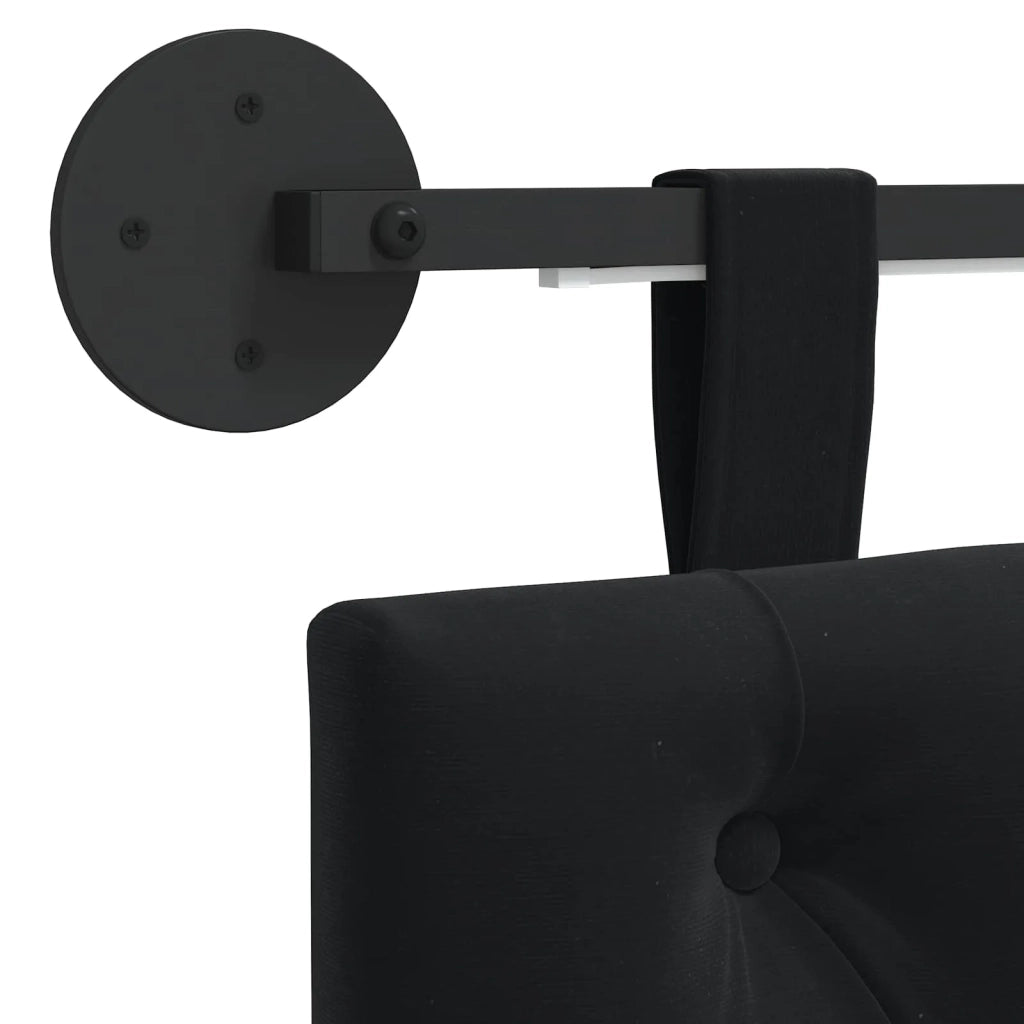 Testiera sospesa Con luce LED Nero Velluto