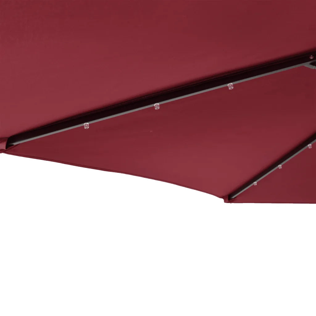 vidaXL Ombrellone Giardino LED Palo Acciaio Rosso Bordò 225x225x212 cm