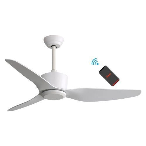 Bimar VSP1320 Ventilatore da soffitto Wi-Fi con motore DC silenzioso 3 pale ABS 6 velocita' controllo vocale Alexa e Google Assistant colore Bianco