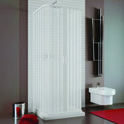 Box doccia 80x80x80 cm a soffietto in PVC bianco tre lati con chiusura centrale Teti