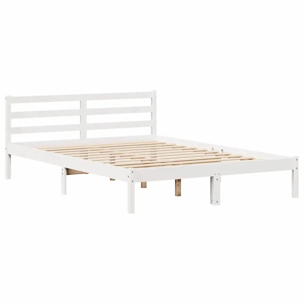 Letto senza Materasso Bianco 160x200 cm Legno Massello di Pino