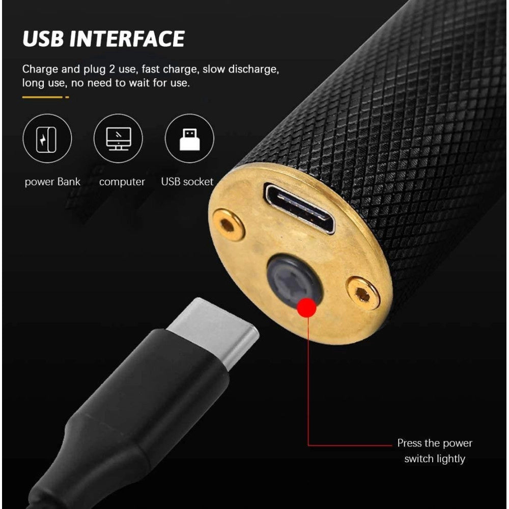 Trade Shop - Tagliacapelli Rasoio Elettrico Professionale Usb Ricaricabile Retrò Vintage Nero -