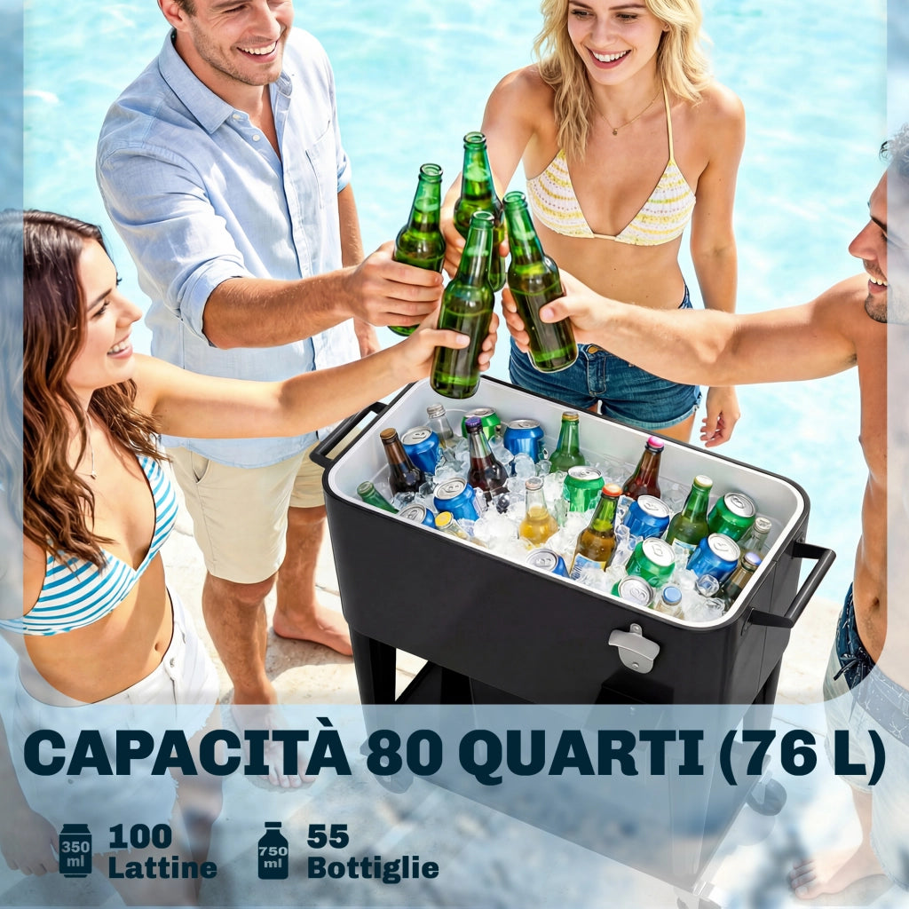 Carrello Frigo ¨C Zephmum ¨C Nero, Plastica e Acciaio, 91x39x84.5 cm