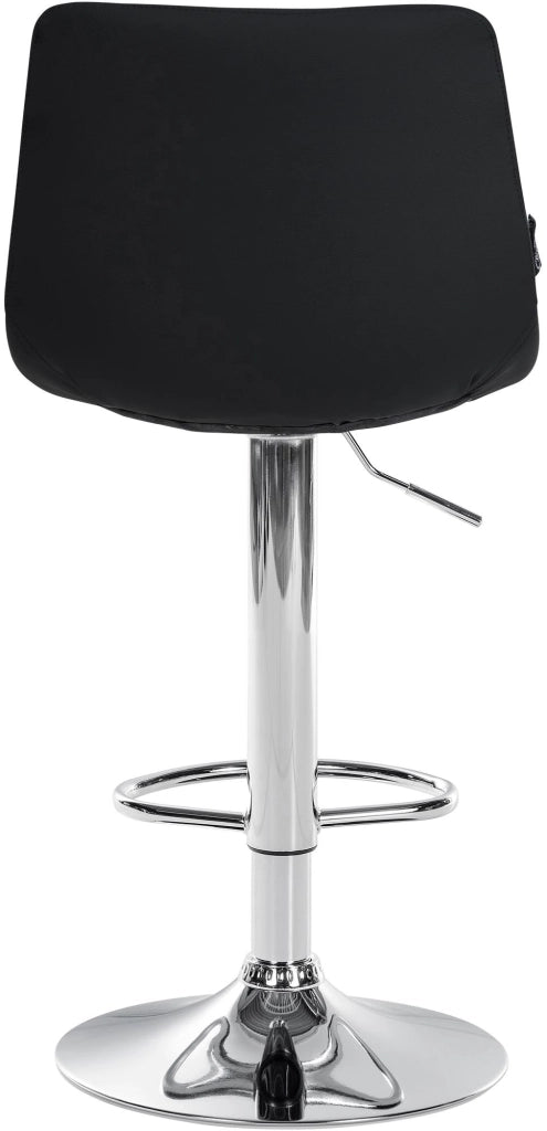 Sgabello Jerry in similpelle nero,cromo