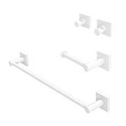 Set accessori bagno 3 pezzi con porta asciugamani 45 cm acciaio inox bianco Sidera
