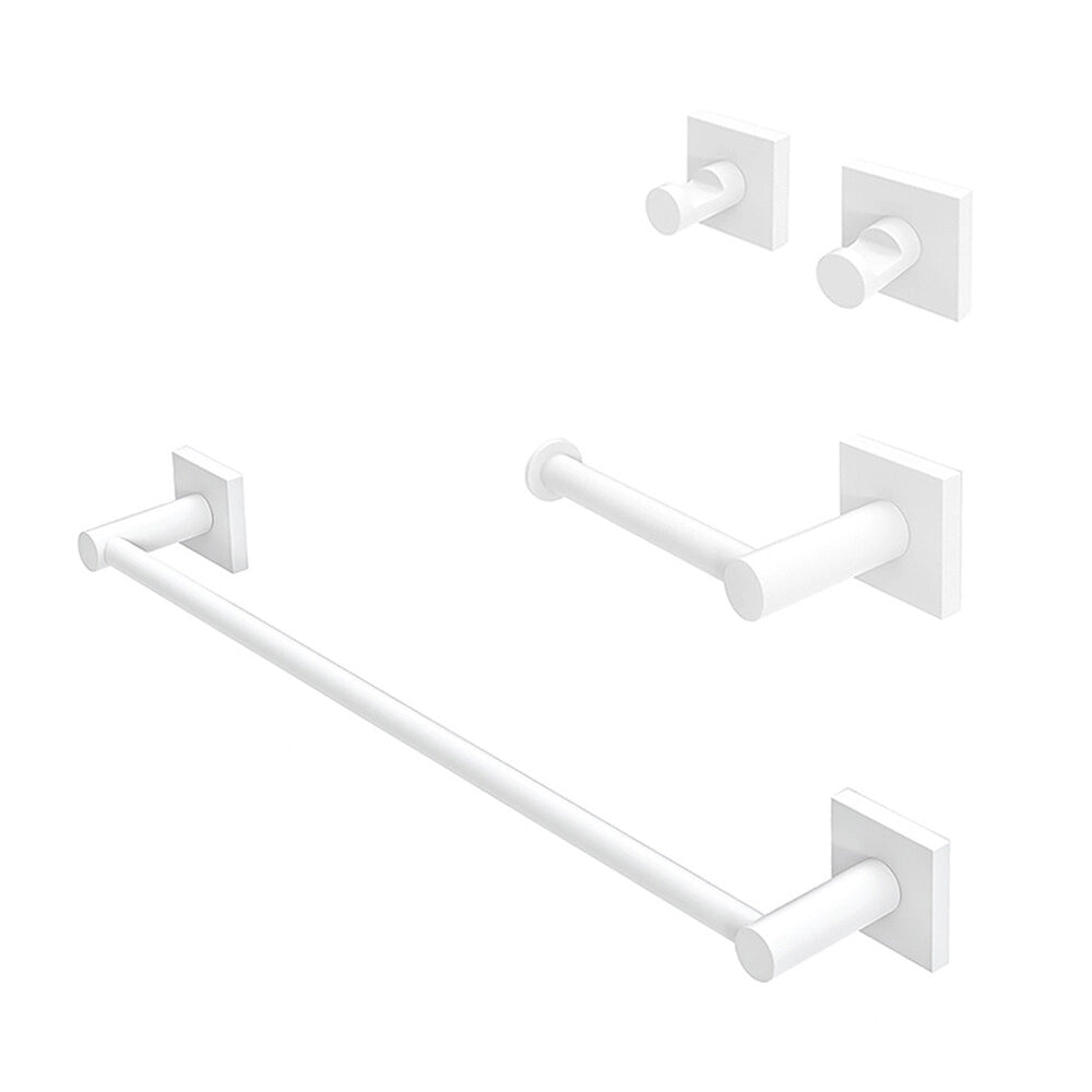 Set accessori bagno 3 pezzi con porta asciugamani 45 cm acciaio inox bianco Sidera