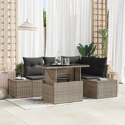 Set Divano da Giardino con cuscino 5 pcs Grigio polyrattan 3357912