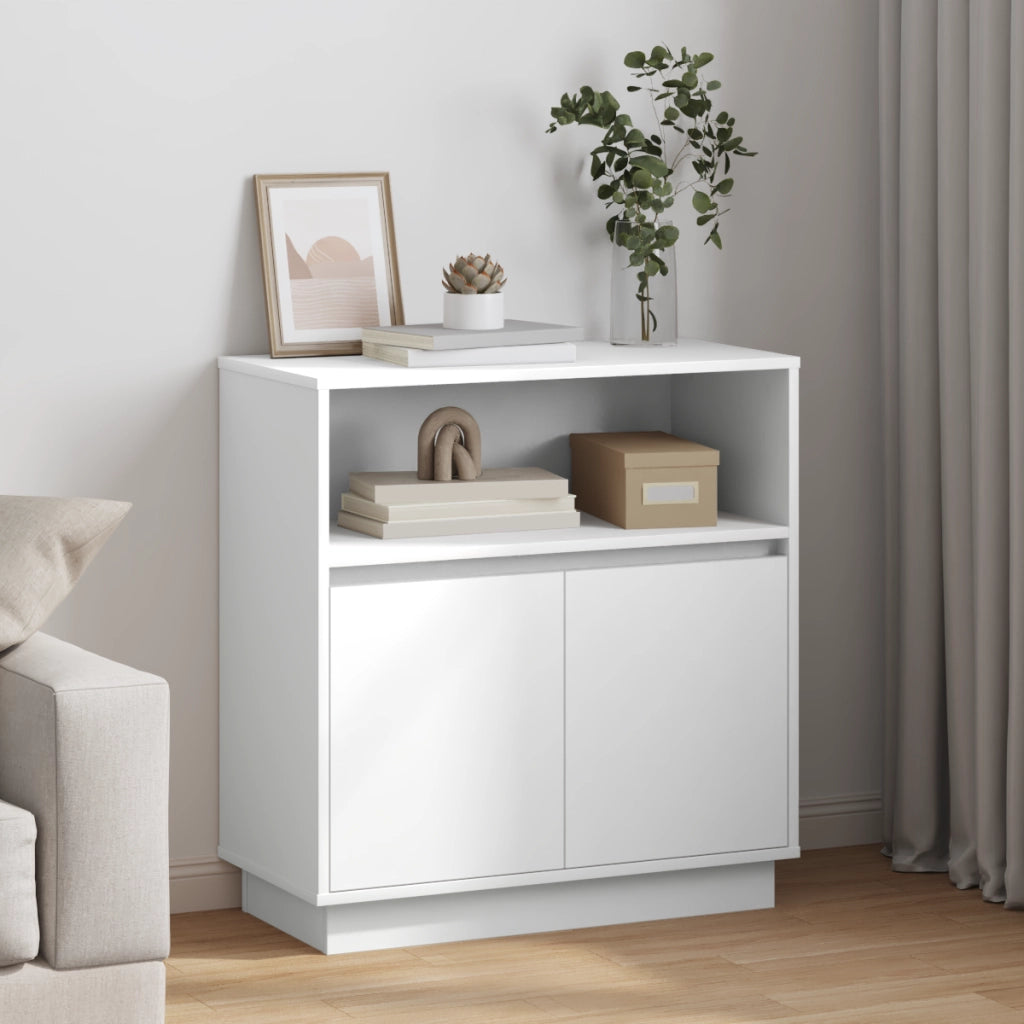 Mobile con LED Bianco 71x34,5x75 cm Legno Ingegnerizzato