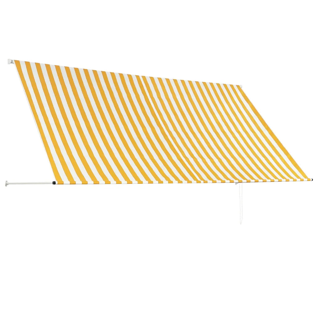 Tenda da Sole Retrattile 300x150 cm Giallo e Bianco cod mxl 18861