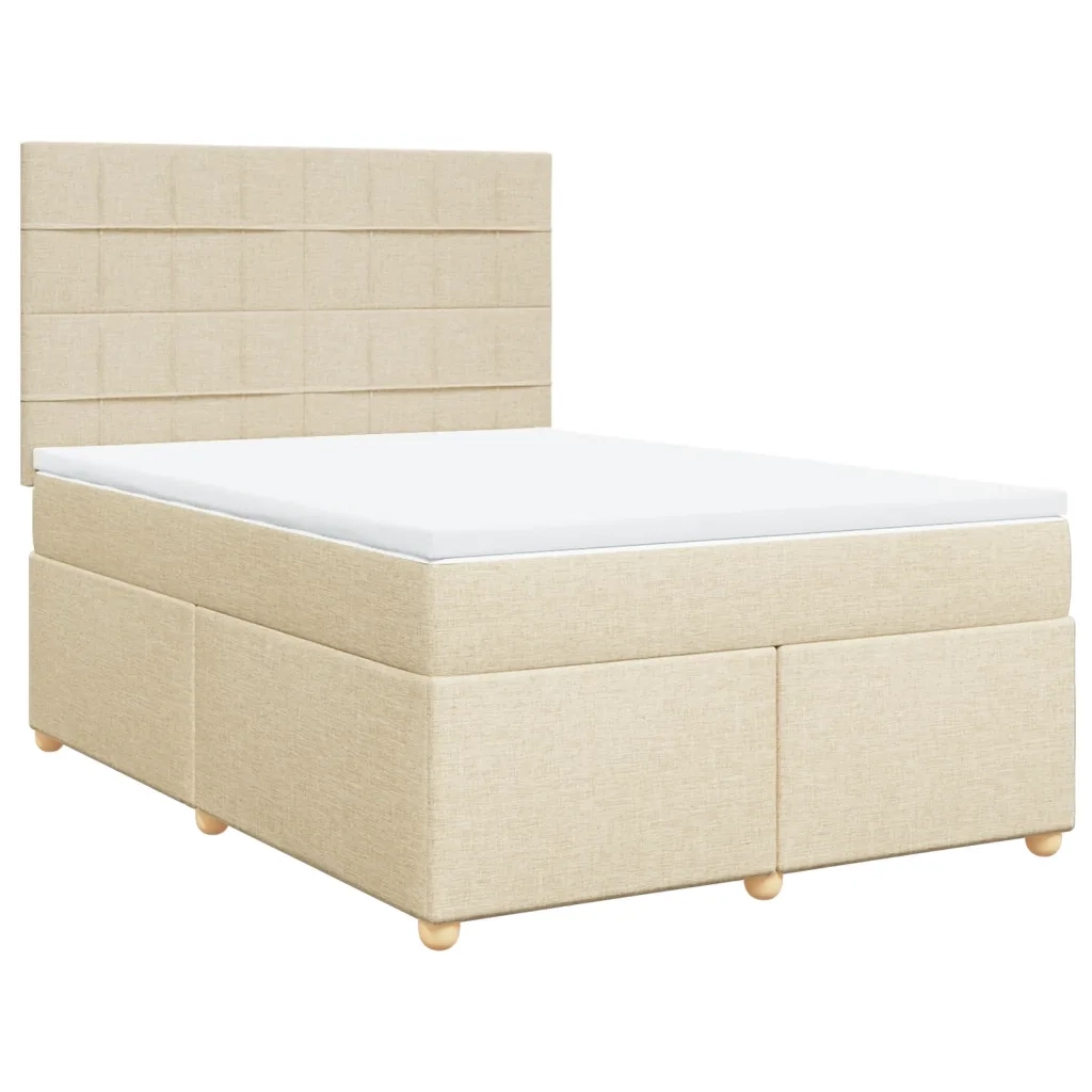 Giroletto a Molle con Materasso Crema 140x200 cm in Tessuto 3291308