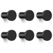 Haken a muro a tondina nero, 6 haken a singolo con viti