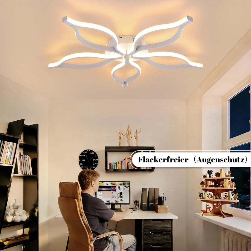 ZMH Plafoniera LED Bianca 80 cm 75W Moderna per Soggiorno con Telecomando e Regolazione Luminosità per Camera da Letto