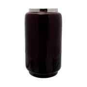 Vaso Art Deco 420 in metallo bordeaux e argento
