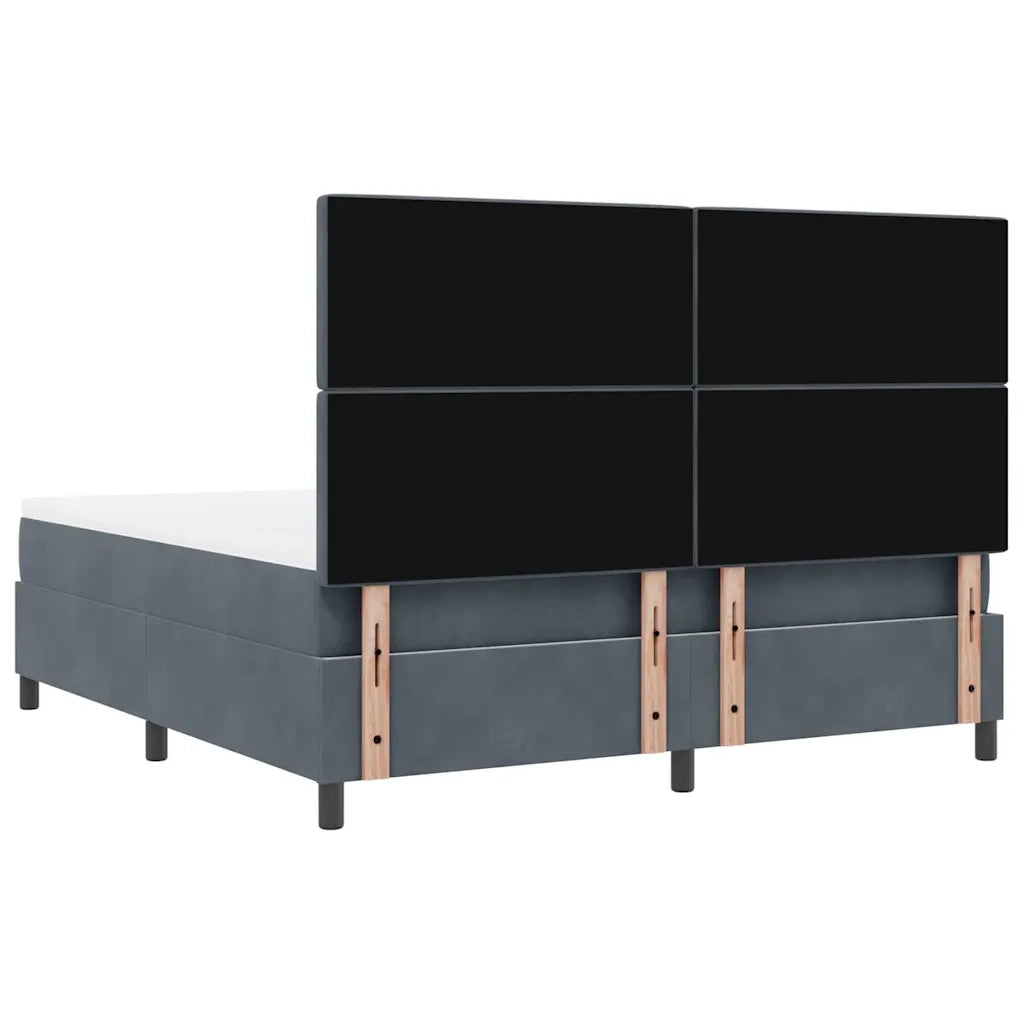 Letto a molle con materasso Grigio scuro 180 x 200 cm Velluto 3339783