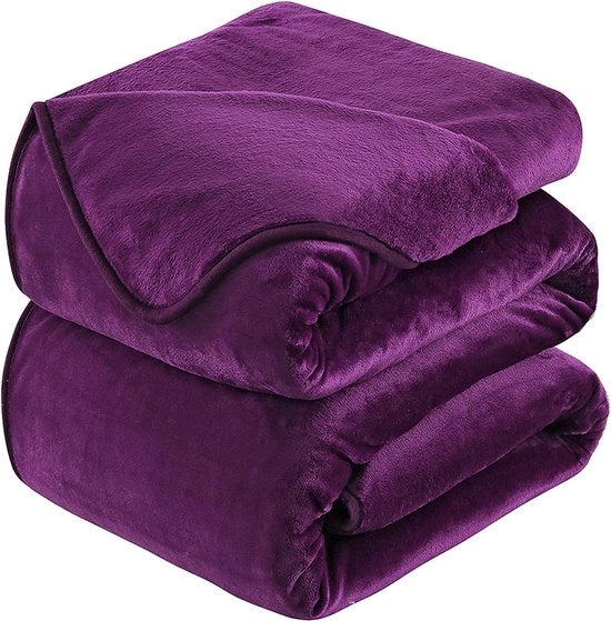 Piumino Fleece Spesso - Soffice e Caldo - 1 - Viola - 220x240 cm